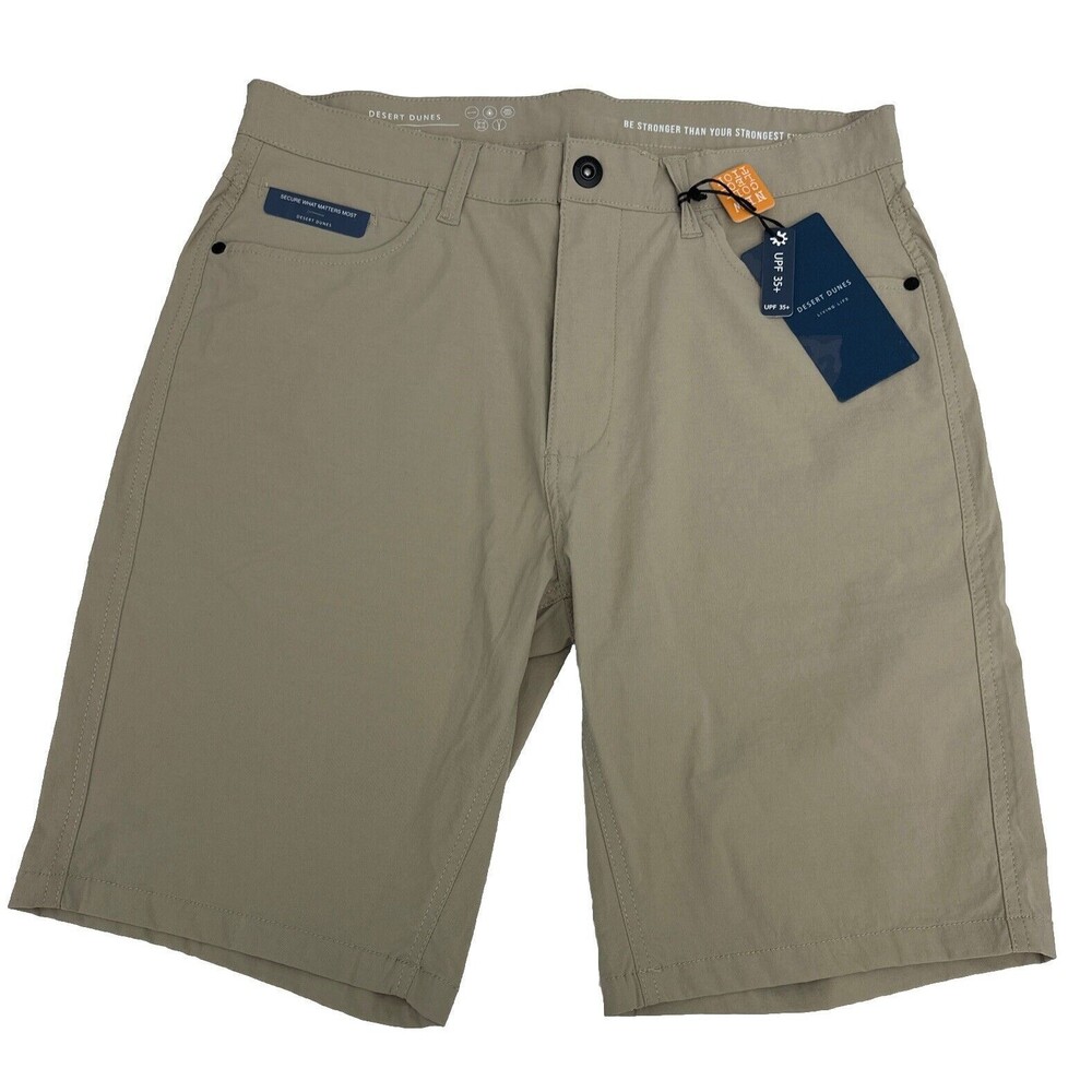 Desert Dunes Men's Shorts‎ Nylon Stretch UPF 35+ /Water Resistant,crockery Sz 32